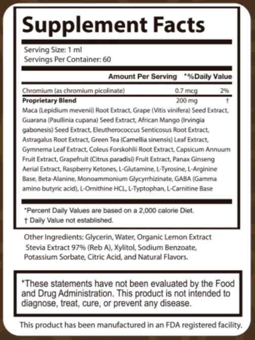 Chocotide Ingredients Supplement Facts