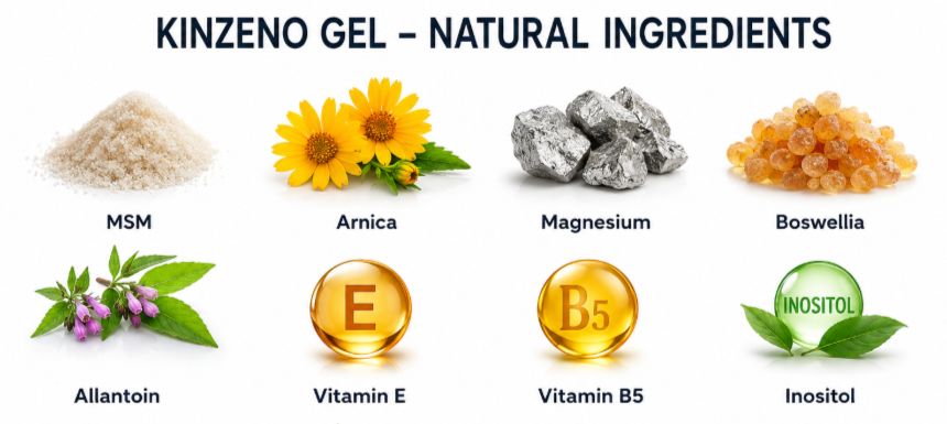Kinzeno Pain Relief Massage Gel Ingredients