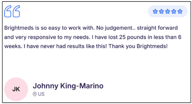BrightMeds GLP-1 Customer Review